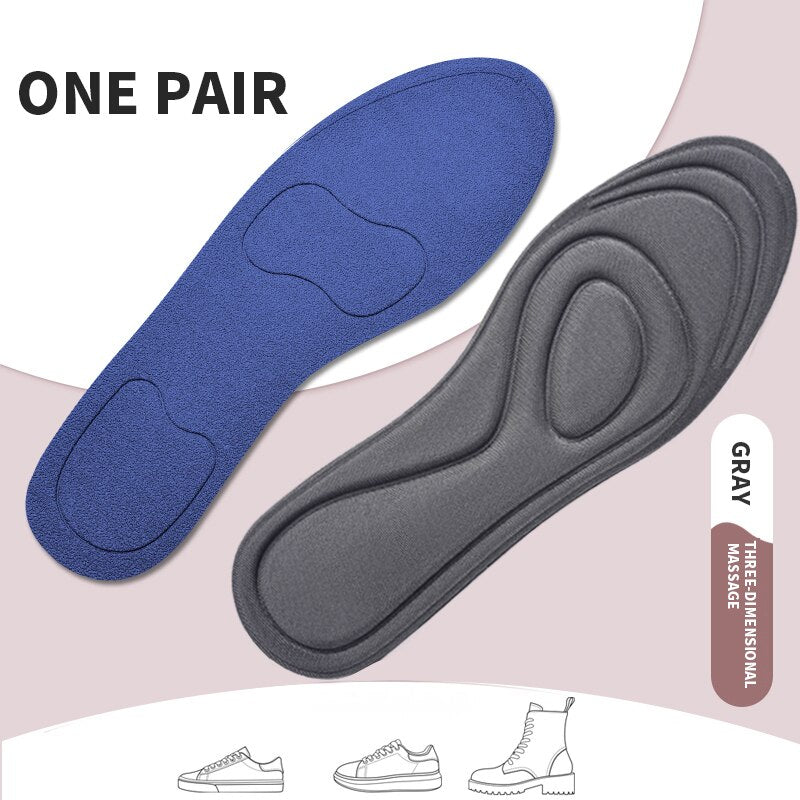 1 Pair Memory Foam Insoles for Shoes Sole Sweat Shock Absorption Running Shoes Pads Fascitis Plantar Sports Insoles Feet Care