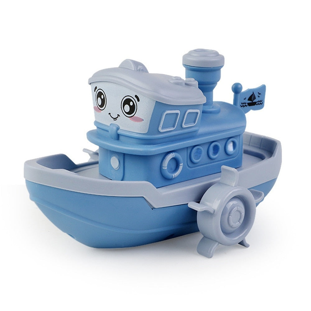 Baby Bath Toys Cute Cartoon Ship Boat Clockwork Toy Wind Up Toy Kids Water Toys Swimming Beach Game for Children Gifts Boys Toys