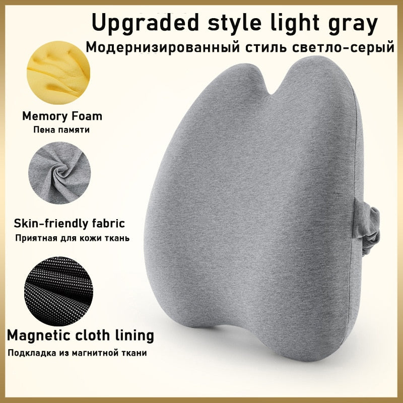Memory Foam Lumbar Cushion Orthopedic Pillow Office Chair Cushion Support Waist Back Pillow Sets Car Seat Cushion Hips Massager