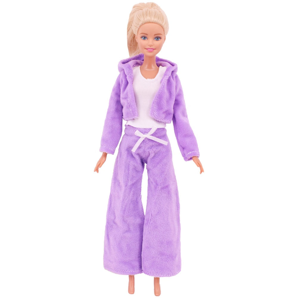 30Cm Purple Barbies Doll Clothes,Fashion Coat,Pants,Dress,  11.8 Inch Dolls,Gift,Barbies Accesories,Miniature Items