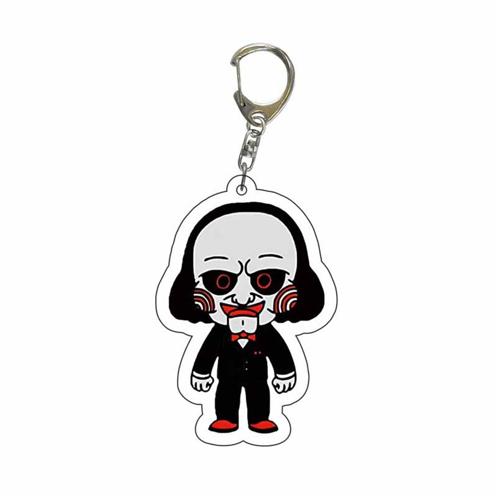 New Women Men Arcylic Keychain Horror Movie Scream Clown The Nun Ripper Acrylic Pendant Keyring Jewelry Christmas Gifts