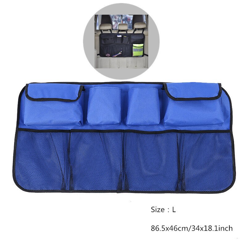 Car Rear Seat Back Organizer Auto Trunk Net Mesh Cargo Storage Bag Pocket Cover Stowing Tidying Interior Camping Accessories