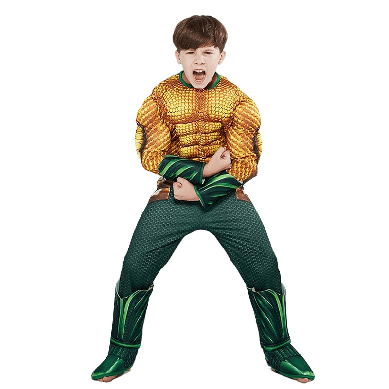 Marvel Superhero Spider Man Captain America Iron Man Thor Hulk Cosplay Costume Muscle Bodysuit Jumpsuit for Kids Halloween Party