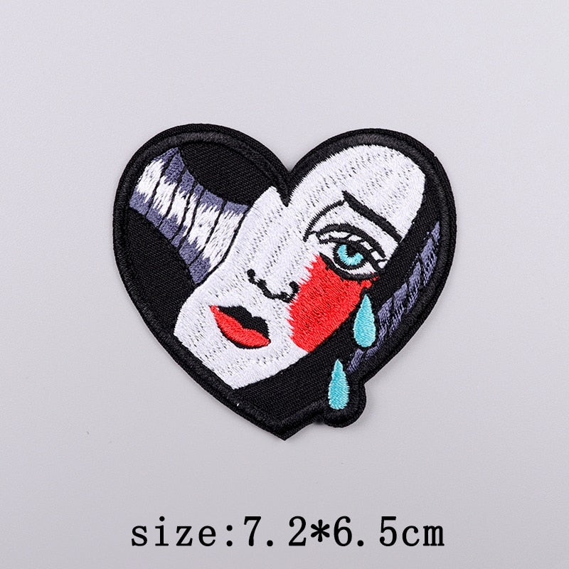 Horror Punk Embroidery Patch Iron On Patches For Clothing Embroidered Patches For Clothes Movie Role Fusible Patch Sticker Badge