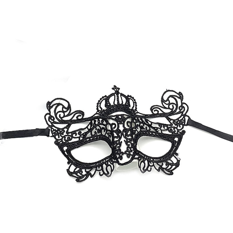 Women Hollow Lace Masquerade Face Mask Sexy Cosplay Prom Party Props Costume Halloween Masquerade Mask Nightclub Queen Eye Mask