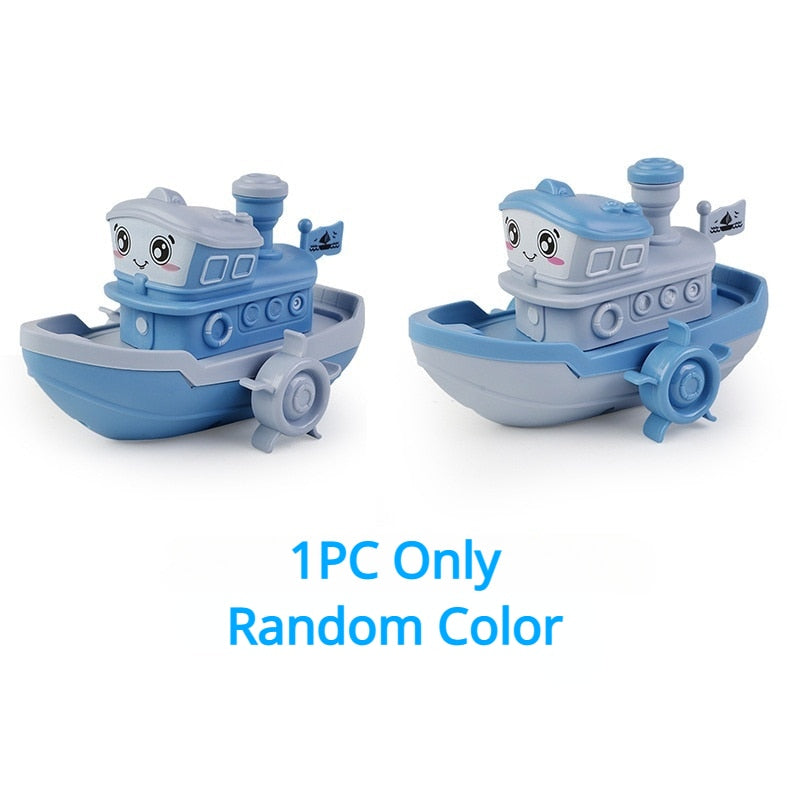 Baby Bath Toys Cute Cartoon Ship Boat Clockwork Toy Wind Up Toy Kids Water Toys Swimming Beach Game for Children Gifts Boys Toys