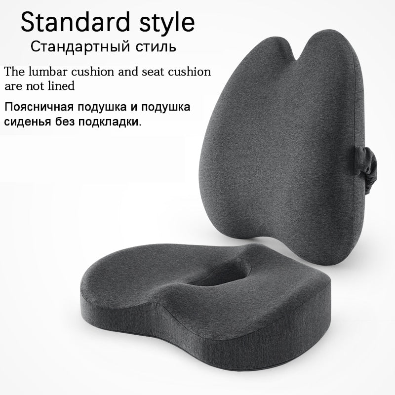 Memory Foam Lumbar Cushion Orthopedic Pillow Office Chair Cushion Support Waist Back Pillow Sets Car Seat Cushion Hips Massager