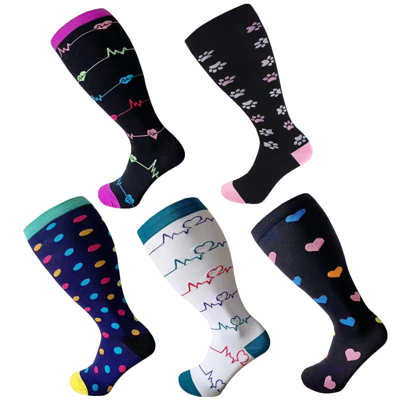 Compression Socks Varicose Veins Knee High Sock Anti Fatigue Pain Relief Sportrs Compression Socks Travel Plus Size Stocking