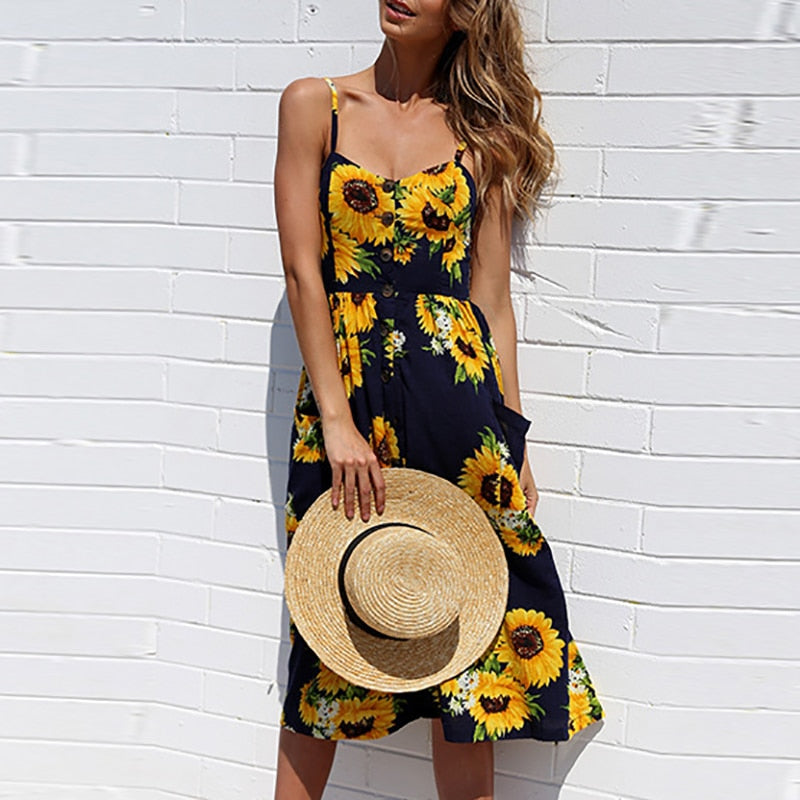 Leopard Print Girls Holiday Dress Women Sexy Sleeveless Split Summer Dresses Vacation Boho V-Neck Beach Female Sashes Robe G1144