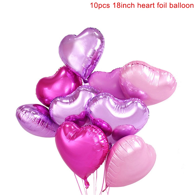 10pcs Multi Rose Gold Heart Foil Balloons Helium Balloon Kids Birthday Party Decorations Wedding Balloons Baby Shower Supplies