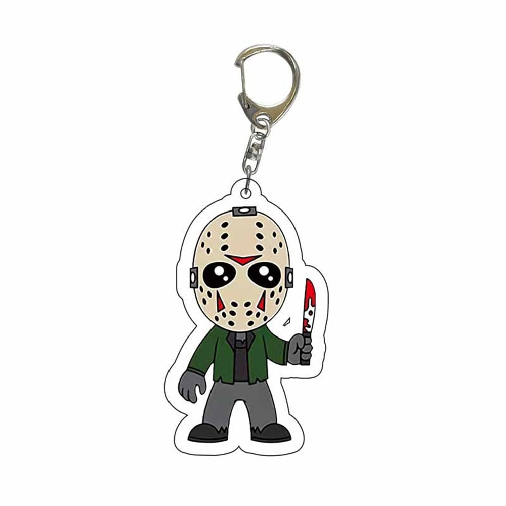 New Women Men Arcylic Keychain Horror Movie Scream Clown The Nun Ripper Acrylic Pendant Keyring Jewelry Christmas Gifts