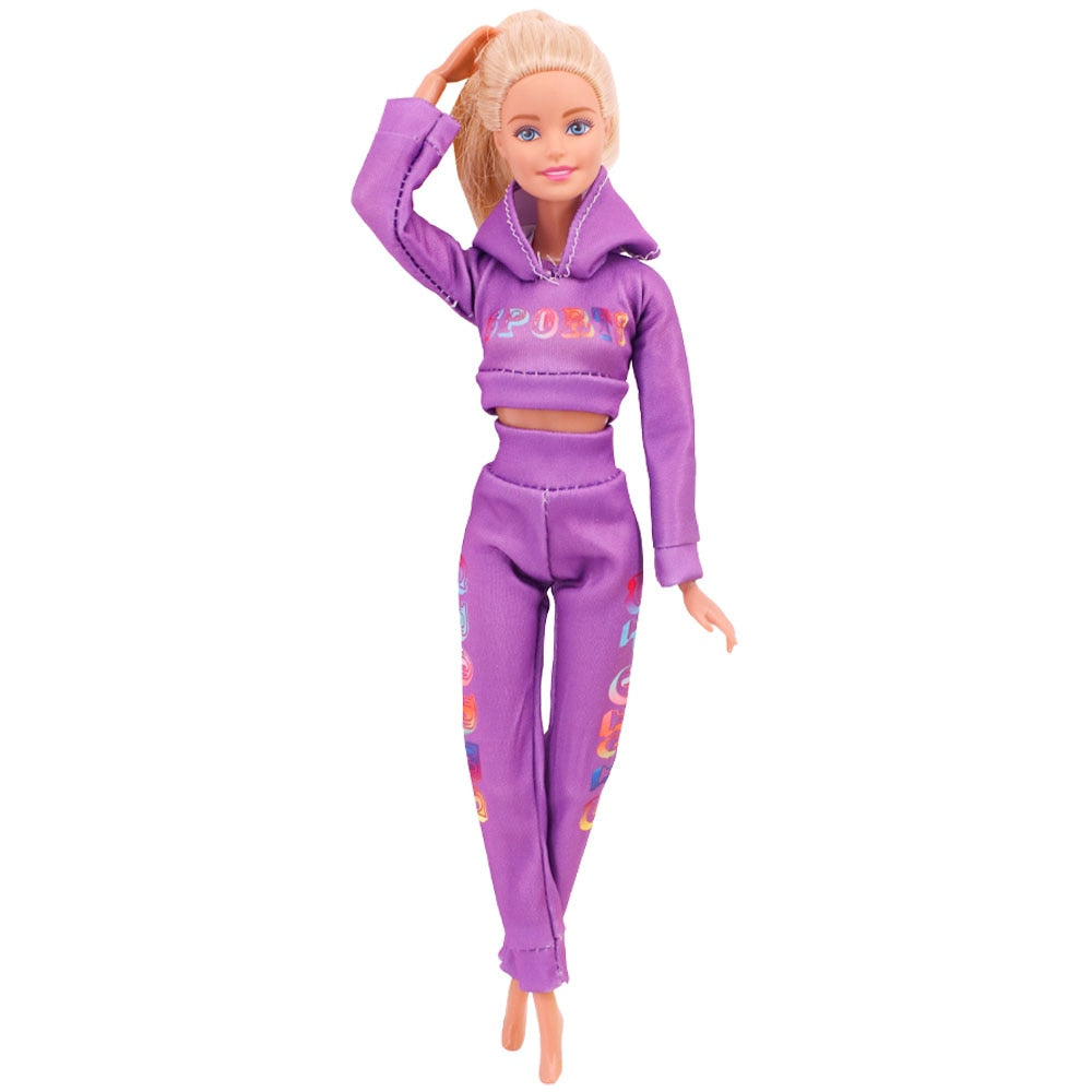 30Cm Purple Barbies Doll Clothes,Fashion Coat,Pants,Dress,  11.8 Inch Dolls,Gift,Barbies Accesories,Miniature Items