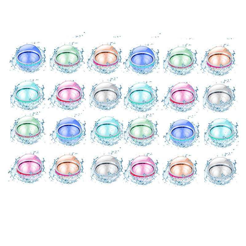 Magnetic Reusable Water Balloons Refillable Water Balloon Quick Fill Self Sealing Water Bomb Splash Balls for Kids Swimming Pool