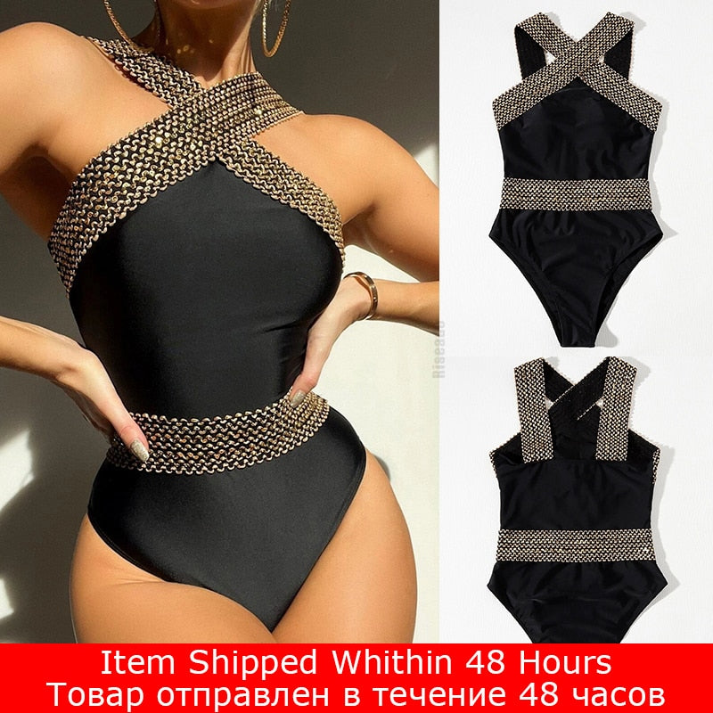 Riseado Sexy Push Up Swimsuit One Piece Swimwear Women 2023 Black Bathing Suit Stitch Detail One-pieces Swimming Suit for Women