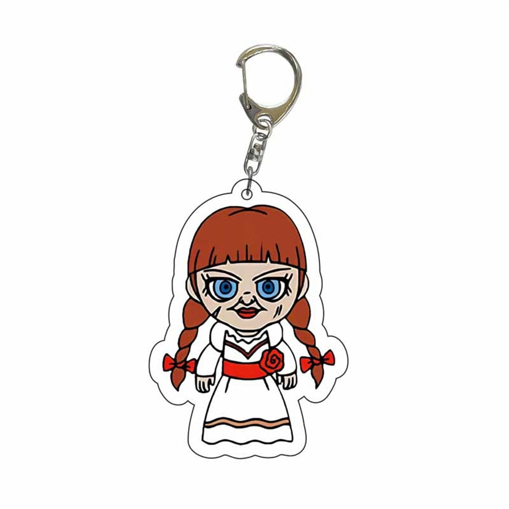 New Women Men Arcylic Keychain Horror Movie Scream Clown The Nun Ripper Acrylic Pendant Keyring Jewelry Christmas Gifts