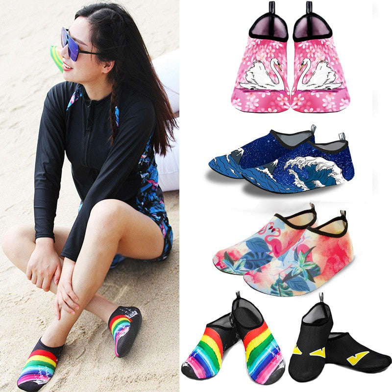 Water Shoes Men Women Swimming Socks Printing Color Summer  Beach Sneakers Seaside Sneaker Socks Slippers for Men Women