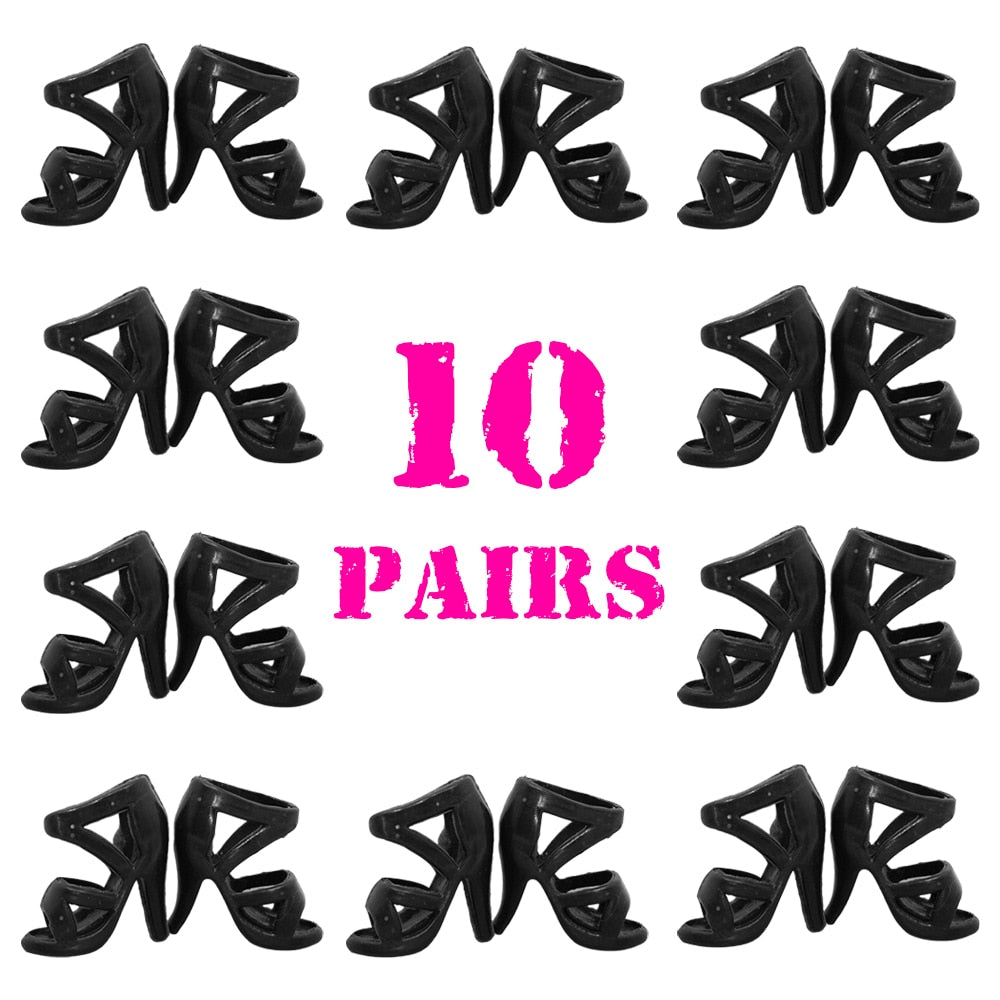 NK Hot sale  Doll Shoes Colorful Cute Heels Fashion  Hangers For Barbie Doll Accessories  High Quality Baby Playhouse Toy JJ