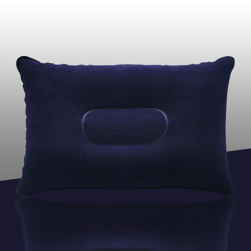 Inflatable Air Pillow Bed Sleeping Camping Pillow PVC Nylon Neck Stretcher Backrest Pillow for Travel Plane Head Rest Support