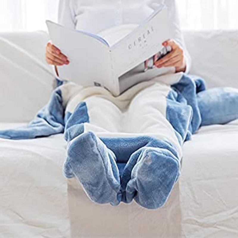 Unique Cartoon Shark Sleeping Bag Pajamas Office Nap Shark Soft Blanket Karakal High Quality Fabric Mermaid Shawl Blanket