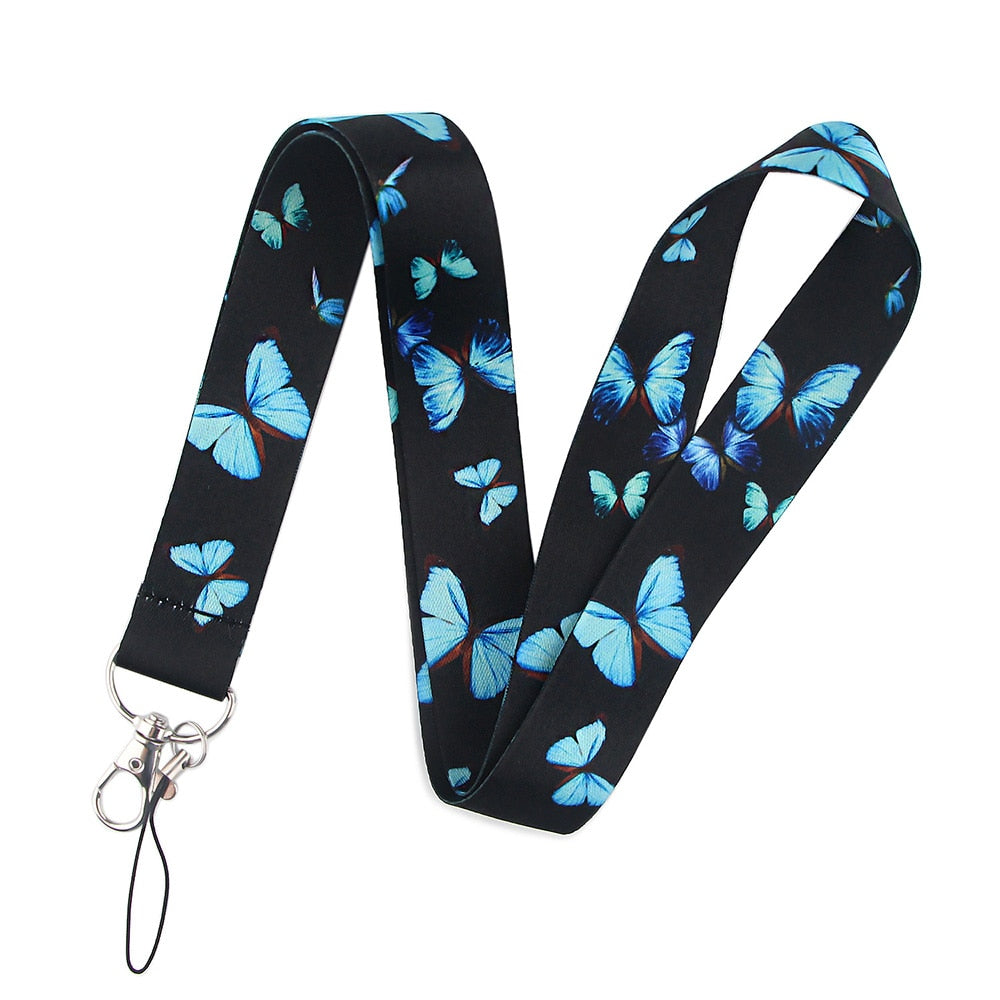 Wholesale Monarch Butterfly Lanyard Business Credit Card Holder Neck Strap Keychain Hang Rope ID Badge Holder Lariat Lasso