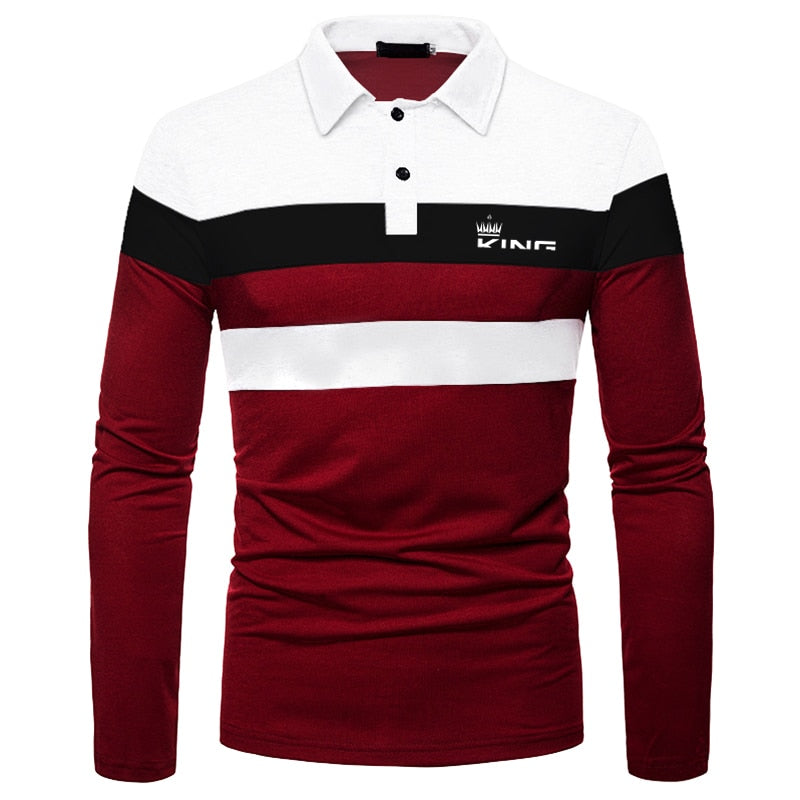 Men Polo Men Shirt Long Sleeve Polo Shirt Contrast Color Polo New Clothing Four Seasons Streetwear Casual Fashion Men Tops