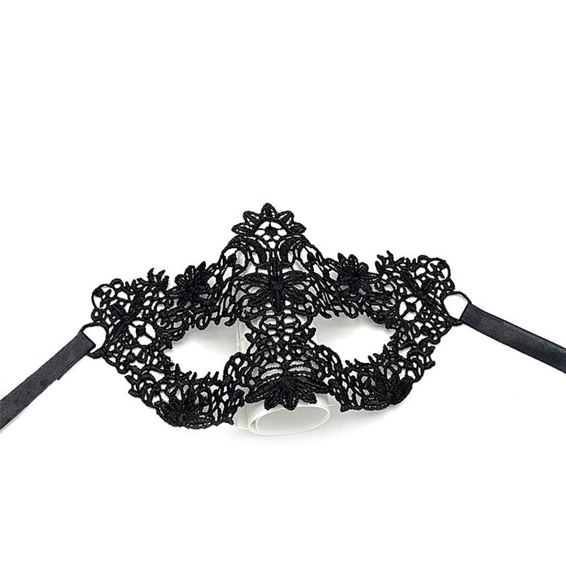 Women Hollow Lace Masquerade Face Mask Sexy Cosplay Prom Party Props Costume Halloween Masquerade Mask Nightclub Queen Eye Mask