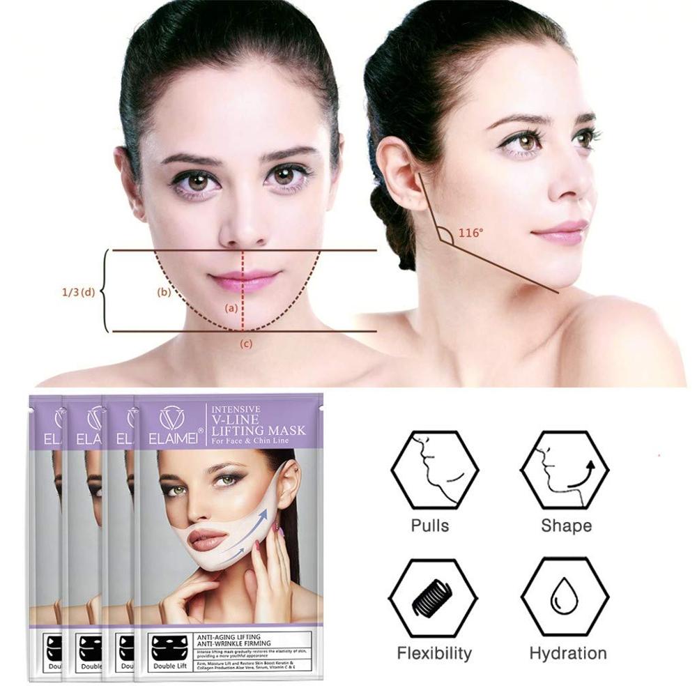 Face Lift Slimming Mask Neck Mask Face Lift V Lifting Chin Up Patch 4D Ear Tightening Skinny Masseter Double Chin Reducer