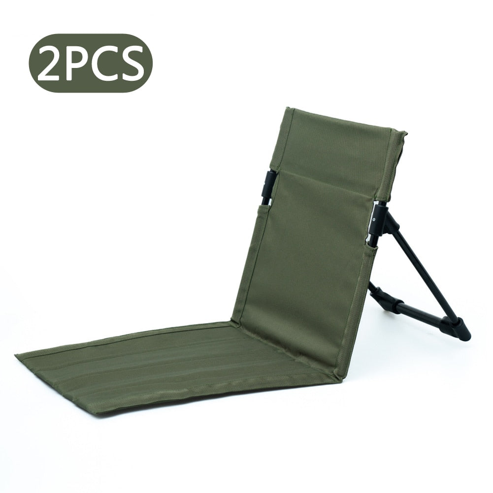 Foldable Camping Chair Outdoor Garden Single Lazy Chair Backrest Cushion Picnic Supplies Camping Folding Back Chair Beach Chairs