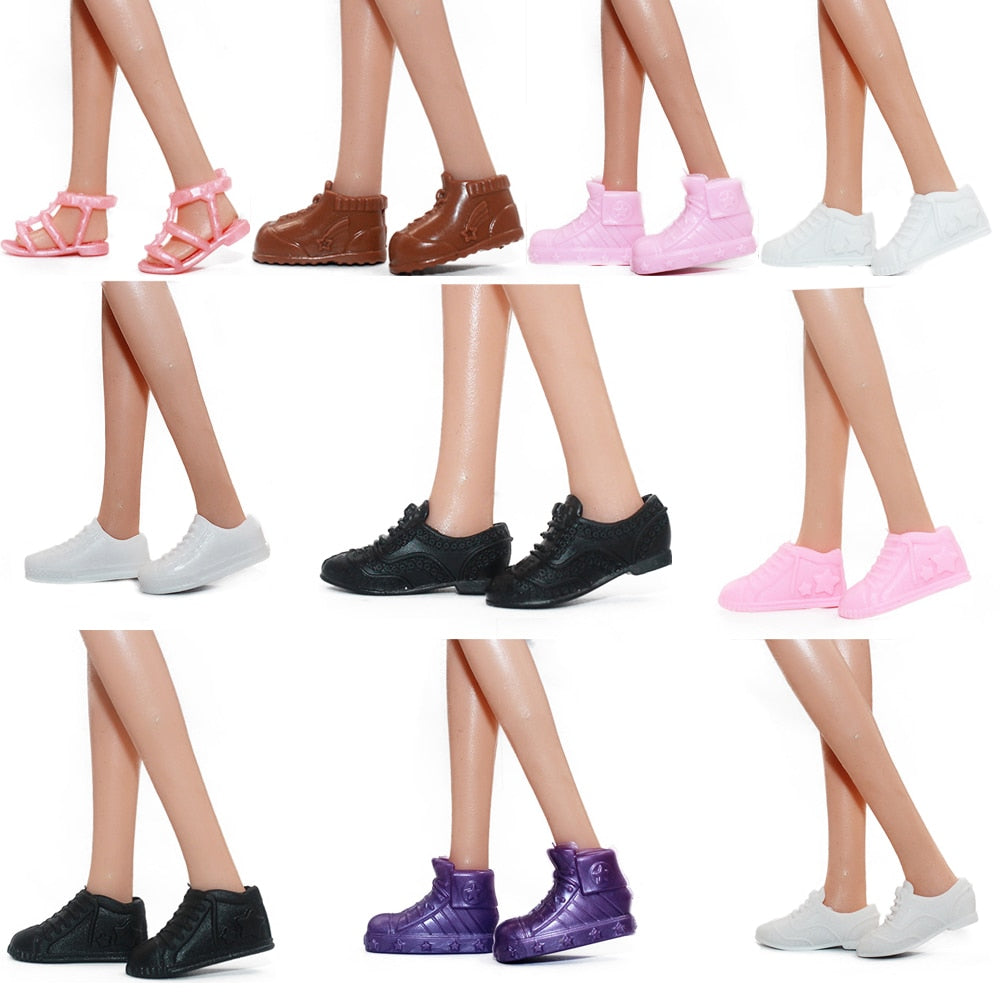 NK Hot sale  Doll Shoes Colorful Cute Heels Fashion  Hangers For Barbie Doll Accessories  High Quality Baby Playhouse Toy JJ
