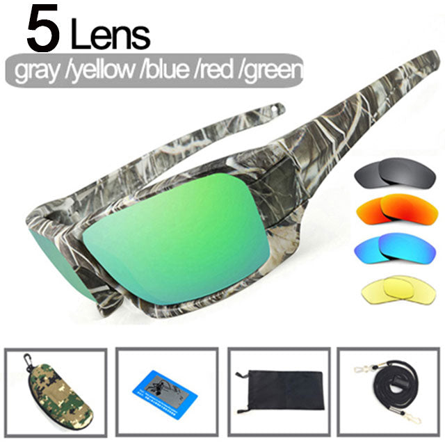 NEWBOLER Fishing Sunglasses 4 Polarized UV lens Camouflage Frame Men Women Sport Sun Glasses Camping Driving Clip Eyewear