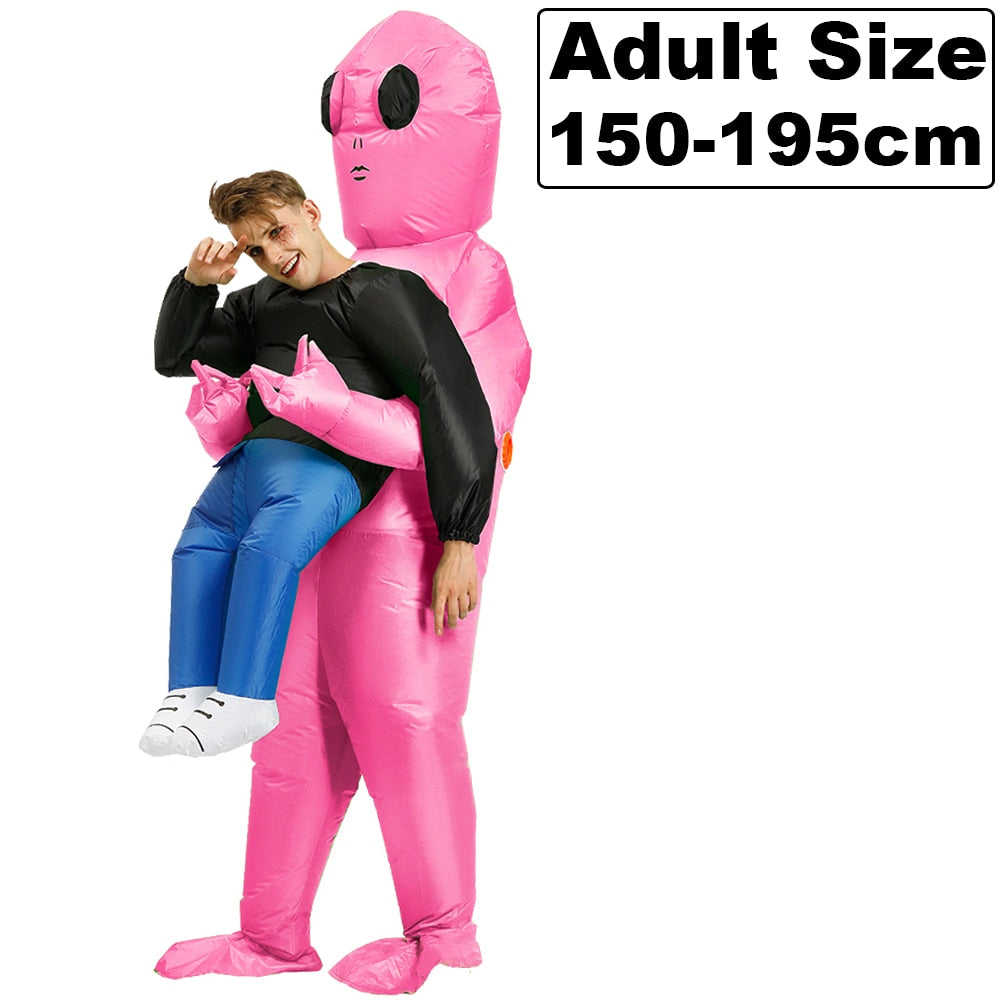 Kids Adult ET Alien Inflatable Costume Anime Suits Dress Mascot Halloween Party Cosplay Costumes for Man Woman Boys Girls