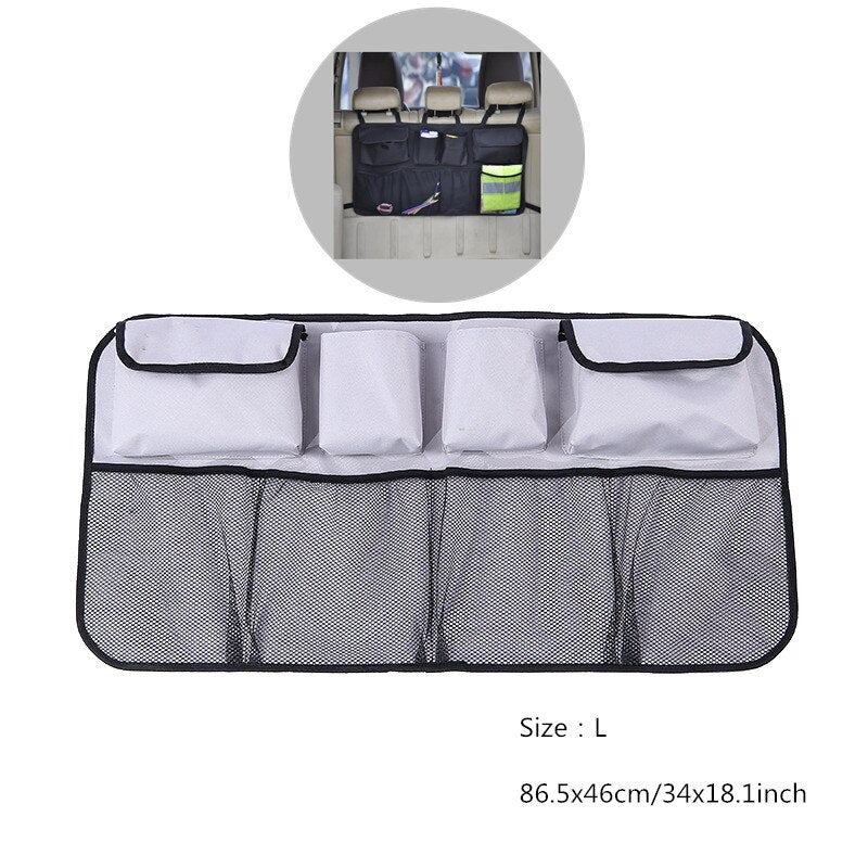 Car Rear Seat Back Organizer Auto Trunk Net Mesh Cargo Storage Bag Pocket Cover Stowing Tidying Interior Camping Accessories