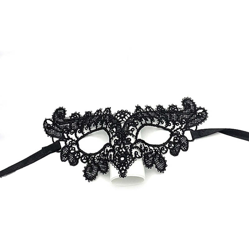 Women Hollow Lace Masquerade Face Mask Sexy Cosplay Prom Party Props Costume Halloween Masquerade Mask Nightclub Queen Eye Mask