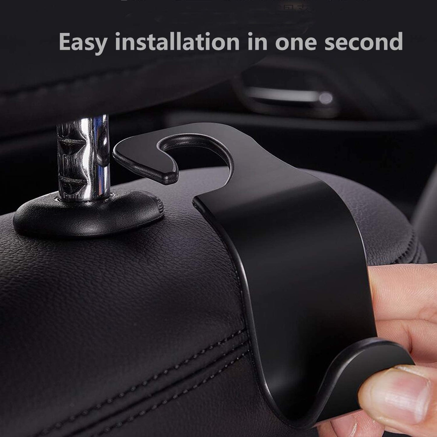 4Pack Hooks for Bags Car Clips Front Seat Headrest Organizer Holder Auto Fastener Hangers Car Storage Interior Accessories