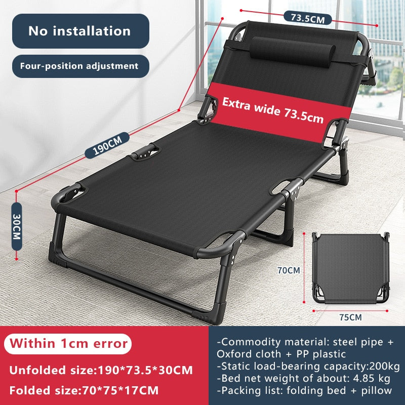 Folding Bed Multifunctional Portable UltraLight Outdoor Camping Bed Reclining Chair Self Driving Trip Household Folding Bed