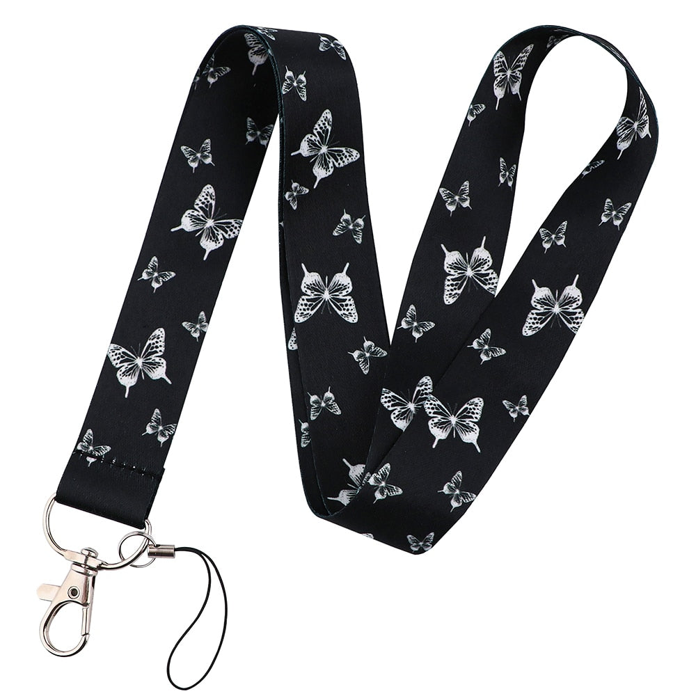 Wholesale Monarch Butterfly Lanyard Business Credit Card Holder Neck Strap Keychain Hang Rope ID Badge Holder Lariat Lasso