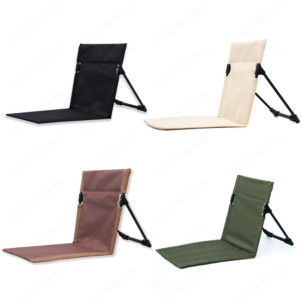 Foldable Camping Chair Outdoor Garden Single Lazy Chair Backrest Cushion Picnic Supplies Camping Folding Back Chair Beach Chairs