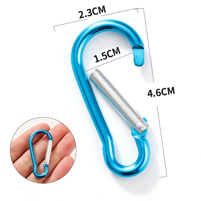 20Pcs Mini Carabiner Keychain Alluminum Alloy D-ring Buckle Spring Snap Clip Hooks Keychain Carabiner for Keys Camping Tools