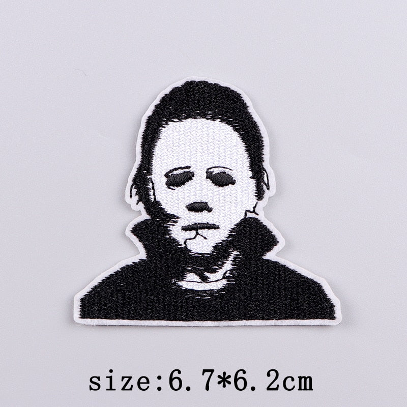 Horror Punk Embroidery Patch Iron On Patches For Clothing Embroidered Patches For Clothes Movie Role Fusible Patch Sticker Badge