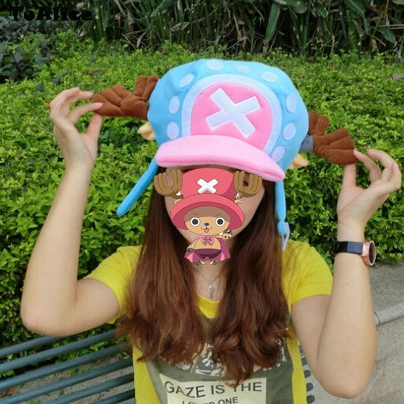 Cute Japanese Anime Hat Cap Tony Chopper Cosplay Plush Cap Hat Halloween Cartoon Hats & Caps JHD10020