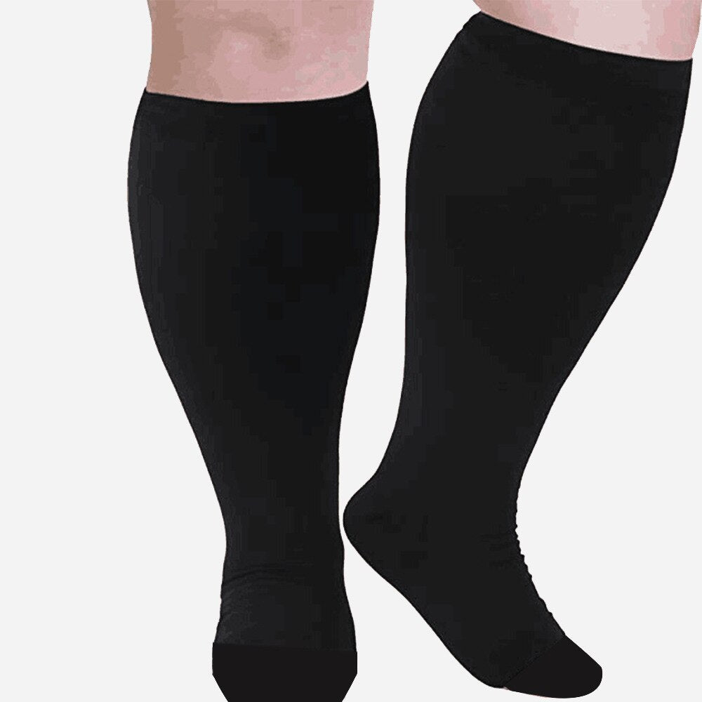 Super Plus Size Plus-Sized Compression Stockings High Elastic Vein Stretch Socks Fat Calf Large Size Compression Socks Wholesale