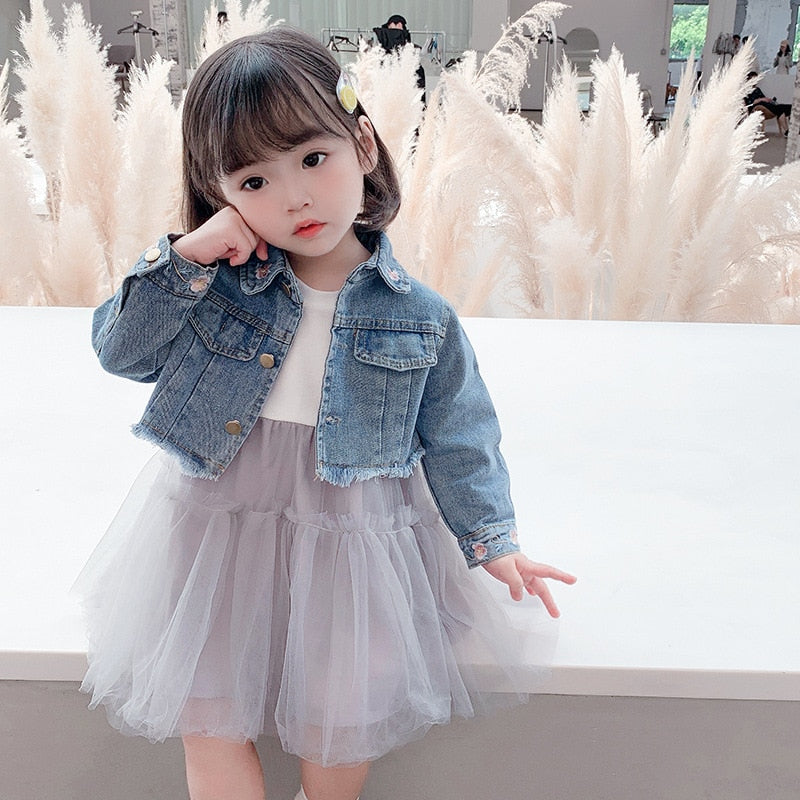 Autumn Infant Baby Girls Clothes Sets Princess Denim Jacket + Dress 2Pcs Baby Girl Outfit Suits for Baby Girl Clothing Set