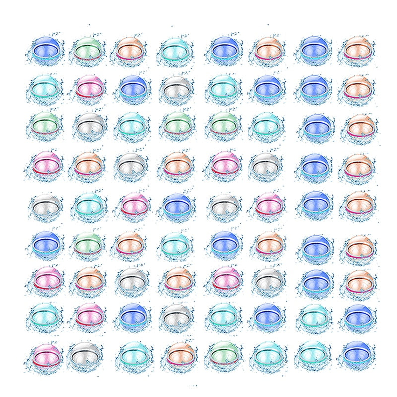 Magnetic Reusable Water Balloons Refillable Water Balloon Quick Fill Self Sealing Water Bomb Splash Balls for Kids Swimming Pool