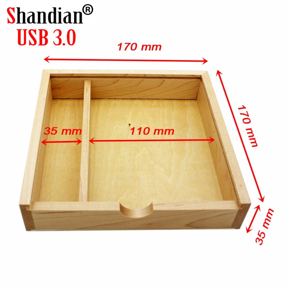 SHANDIAN Wood Album Style High Speed USB 3.0 4GB 8GB 16GB Fashion Gift 32GB 64GB USB+BOX Wedding Photography Free Custom LOGO