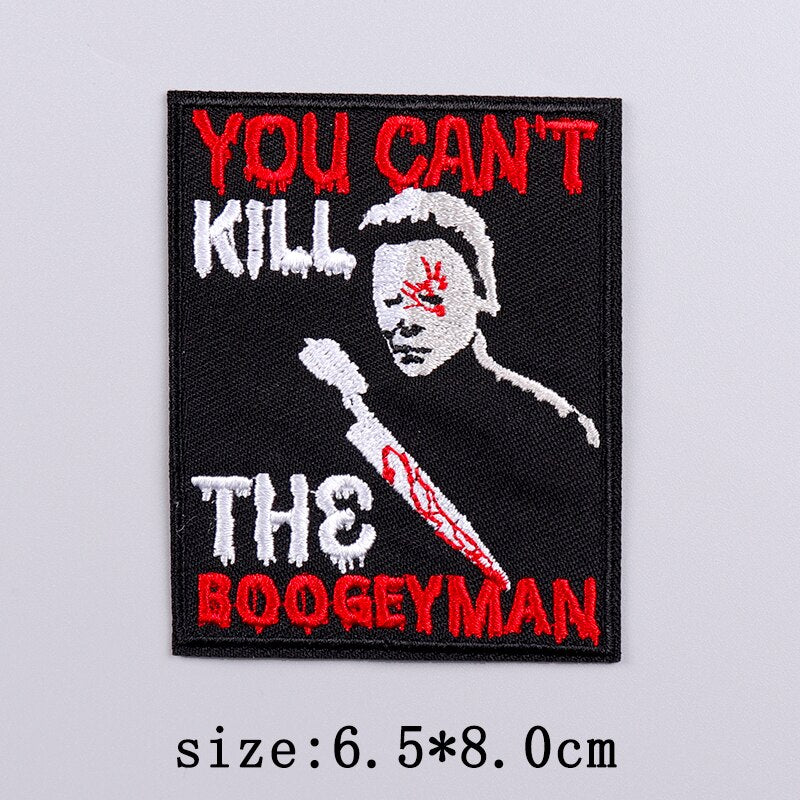 Horror Punk Embroidery Patch Iron On Patches For Clothing Embroidered Patches For Clothes Movie Role Fusible Patch Sticker Badge