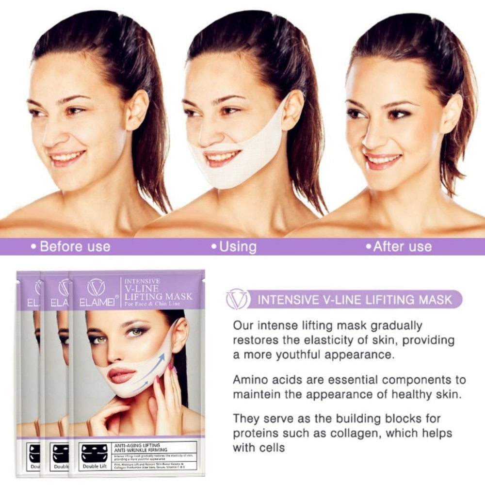 Face Lift Slimming Mask Neck Mask Face Lift V Lifting Chin Up Patch 4D Ear Tightening Skinny Masseter Double Chin Reducer