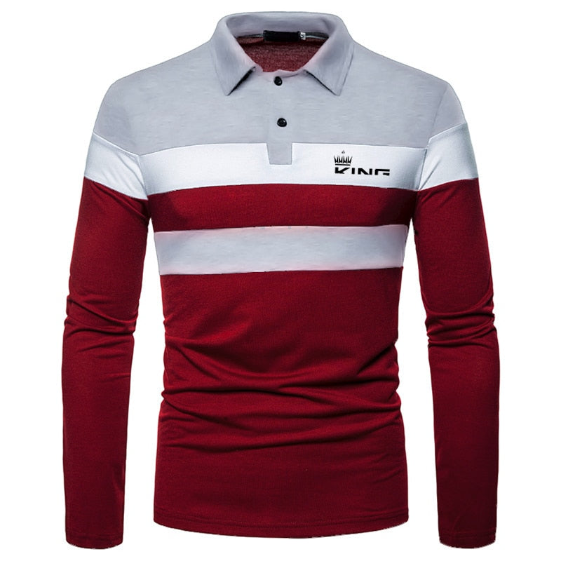Men Polo Men Shirt Long Sleeve Polo Shirt Contrast Color Polo New Clothing Four Seasons Streetwear Casual Fashion Men Tops