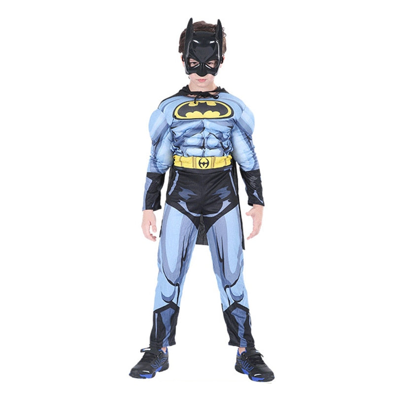 Marvel Superhero Spider Man Captain America Iron Man Thor Hulk Cosplay Costume Muscle Bodysuit Jumpsuit for Kids Halloween Party