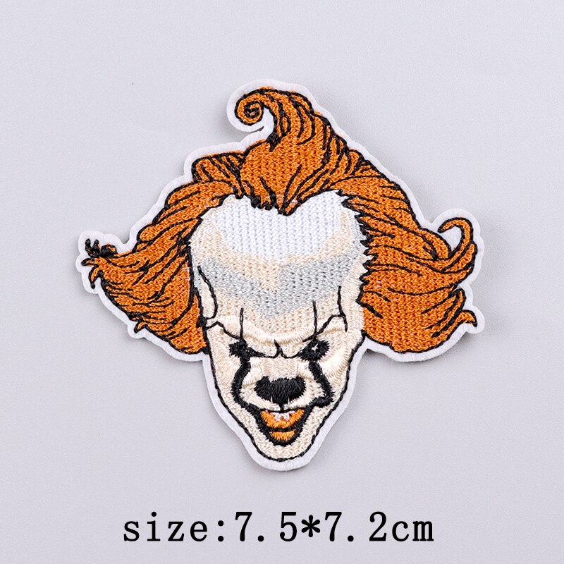 Horror Punk Embroidery Patch Iron On Patches For Clothing Embroidered Patches For Clothes Movie Role Fusible Patch Sticker Badge