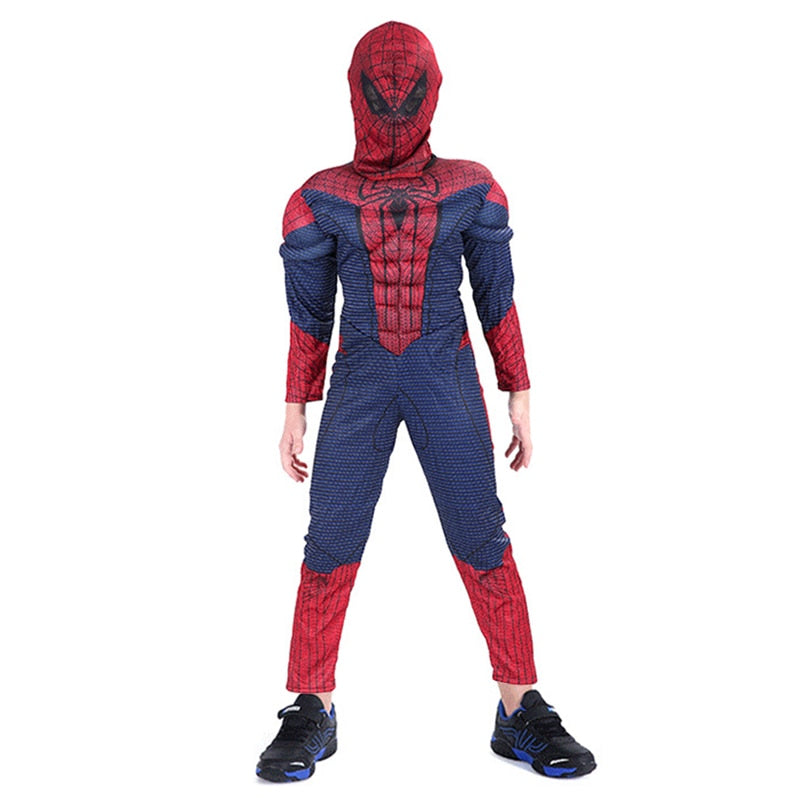 Marvel Superhero Spider Man Captain America Iron Man Thor Hulk Cosplay Costume Muscle Bodysuit Jumpsuit for Kids Halloween Party